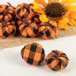 Orange and Black Plaid Mini Pumpkins