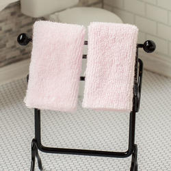 Dollhouse Miniature Towel Set, 2 Pieces in Pink