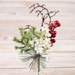 Artificial Mixed Pine and Berry Christmas Floral Pick