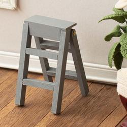 Dollhouse Miniature Gray Step Ladder