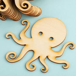 Unfinished Wood Octopus Cutouts