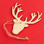 Unfinished Wood Deer Head Cutout with Hole
