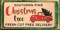 Miniature Christmas Tree Decor Board Sign