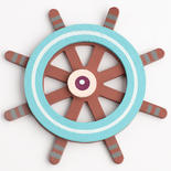 Finished Wood Captain's Wheel Cutout
