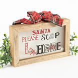 "Santa Please Stop Here" Shadow Box with Snow