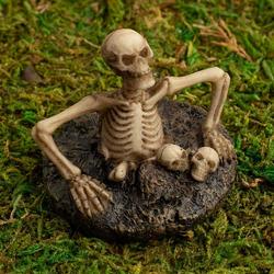Miniature Halloween Skeleton Emerging from Grave