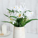 White Artificial Lily and Daisy Bush