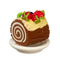 Dollhouse Miniature Chocolate Cake Roll
