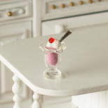 Dollhouse Miniature Strawberry Ice Cream Sundae