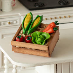 Dollhouse Miniature Crate of Vegetables