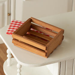 Dollhouse Miniature Walnut 8-Slate Wooden Crate