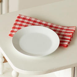 Dollhouse Miniature White Enamel Dinner Plate