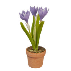 Dollhouse Miniature Purple Flowers Artificial Potted Plant