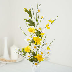 Yellow Artificial Daisy with Berries Spray
