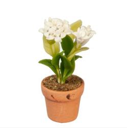 Dollhouse Miniature White Flowers Artificial Potted Plant