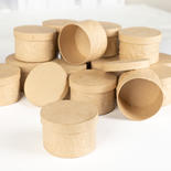 Set of 24 Round Embossed Paper Mache Boxes