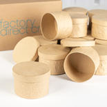Bulk Set of 144 Round Embossed Paper Mache Boxes