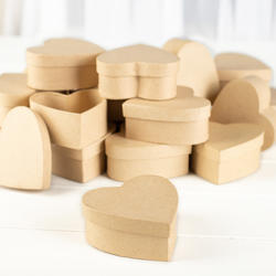 Bulk Small Heart Paper Mache Boxes