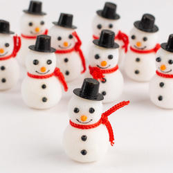 Miniature Flocked Snowmen