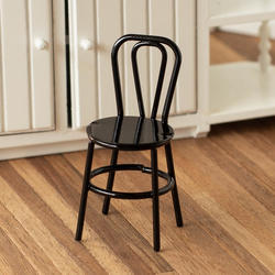 Dollhouse Miniature Black Cafe Chair