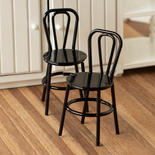 Pair of Miniature Black Cafe Chairs