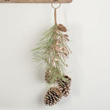 Champagne Artificial Leaf Cones and Berries Pine Hanger