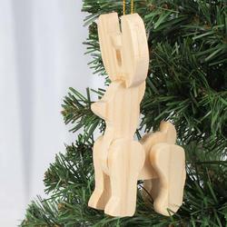 Unfinished Wood Reindeer Ornament
