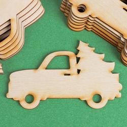 Unfinished Wood Trucks with Tree