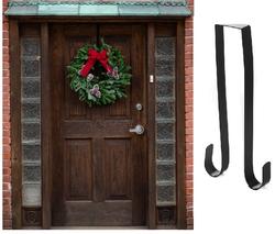 Black Over-the-Door Double Hook Wreath Hanger