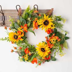 Artificial Sunflower and Daisy Wreath