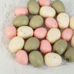 Yellow, Pink and Green Artificial Speckled Easter Eggs