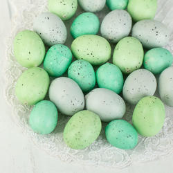 Cream, Green and Teal Artificial Speckled Easter Eggs