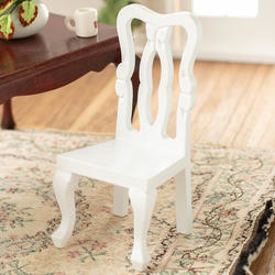 Dollhouse Miniature White Side Chair