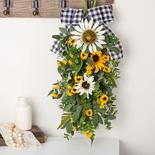 Artificial Sunflower Hanger with Check Bow