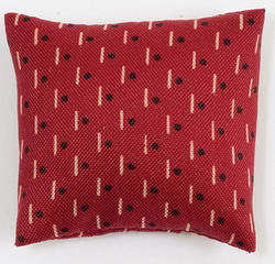 Dollhouse Miniature Dark Red with Design Throw Pillow