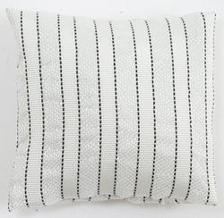 Dollhouse Miniature Silver and White Stripe Throw Pillow