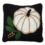 White Pumpkin Hooked Wool Decorative Pillow