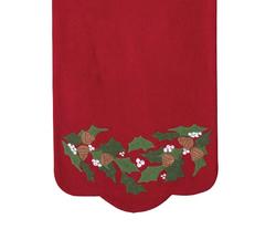Primitive Holly and Pinecones Table Runner