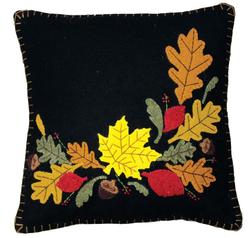 Primitive Fall Leaves Decorative Pillow