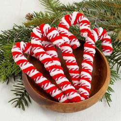 Fabric Wrapped Candy Cane Ornaments