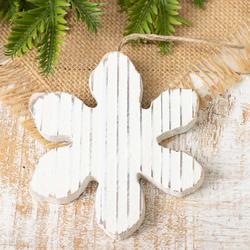 Rustic Whitewashed Wood Snowflake Ornament