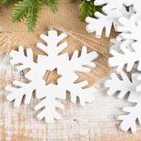 Rustic White Snowflake Christmas Ornaments
