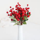 Artificial Holiday Red Berries Stems