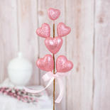 Pink Glittered Heart Valentine's Day Pick