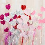 Tinsel Valentine's Day Burlap Heart Picks