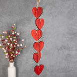 Rustic Red Wood Hanging Valentine Hearts