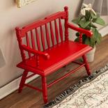 Dollhouse Miniature Red Deacon's Bench