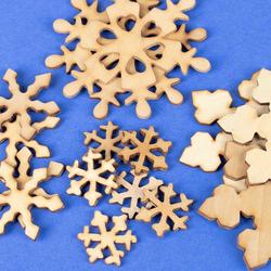 Assorted Unfinished Wood Snowflake Cutouts