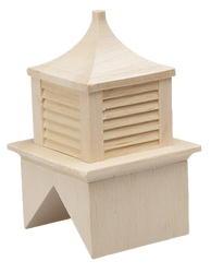 Dollhouse Miniature Unfinished Wood Cupola
