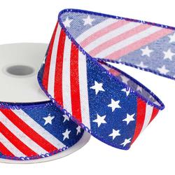 American Flag Wired Edge Ribbon